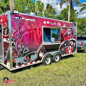 Like-New 2021 8' x 18' Kitchen Food Concession Trailer with Pro-Fire System