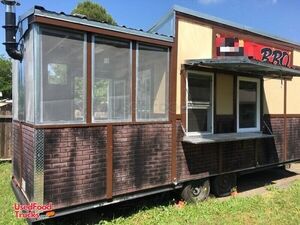 Inspected 2017 8' x 24' Barbecue Vending Trailer with a Screened Porch