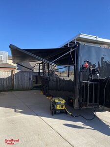 Like-New - 8.5' x 24' Barbecue Food Concession Trailer with Porch and Pro-Fire Suppression