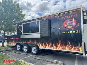 2021 8.5' x 23' Barbecue Food Concession Trailer with Fire Suppression and 6' Porch