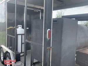 2015 8.5' x 25' Barbecue Food Concession Trailer with Fire Suppression & Porch