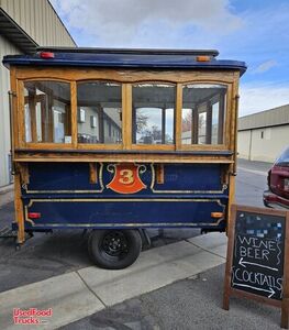 7.5' x 10'  Trolley Beverage Trailer Custom SF Style Cable Car Replica Streetcar Mobile Bar