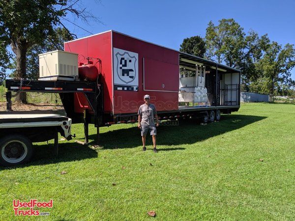 2007 - 40' BBQ Concession Trailer with Bathroom and Porch / Barbecue Rig