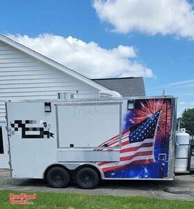 2019 Loaded 8' x 16' Commercial Mobile Kitchen Food Concession Trailer.
