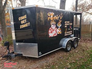 All-Electric 2019 7' x 14' Barbecue Concession Trailer with 4' Porch.