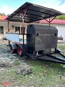 Used 8' x 20' Custom Competition Open BBQ Smoker Trailer