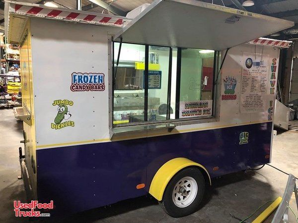 TURN KEY READY 6' x 12' Shaved Ice / Snow Cone Concession Trailer.