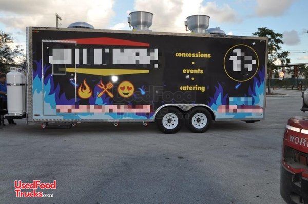 Clean 2017 9.5' x 22' Loaded Food Concession Trailer