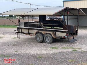 Great Competition 7' x 16' Open Barbecue Pit Smoker/Mobile BBQ Unit Trailer