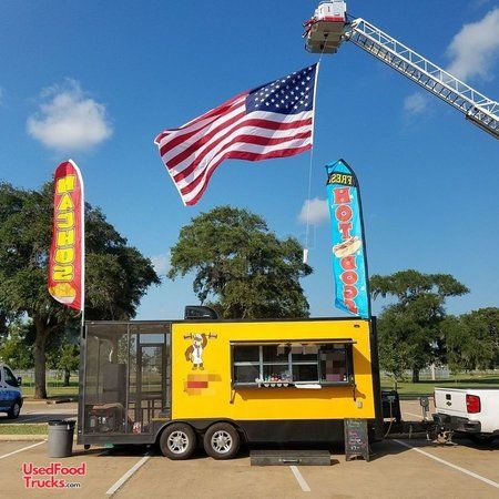 2018 - 8.5' x 20' Freedom BBQ Concession Trailer with Smoker Porch / Barbecue Pit