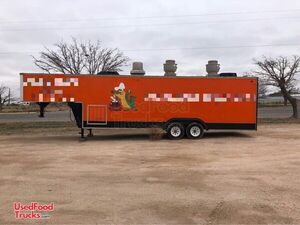 Massive 35' Gooseneck Mobile Kitchen Street Food Concession Vending Trailer