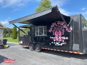 Like-New - 2020 8' x 16' Barbecue Food Concession Trailer with 8' Porch and Solar Panel