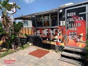 Used 2012 - 8.5' x 23' BBQ Style Food Concession Trailer with Porch