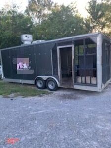 2017 8' x 23' Commercial Barbecue Rig with Porch / Mobile Kitchen Trailer.