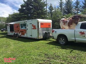 2000 8' x 30' Barbecue Concession Trailer with an Enclosed Smoker Porch