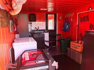 2000 8' x 30' Barbecue Concession Trailer with an Enclosed Smoker Porch