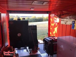 2000 8' x 30' Barbecue Concession Trailer with an Enclosed Smoker Porch