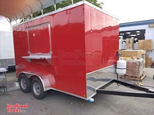Brand New 2022 7' x 12' Commercial Mobile Kitchen Food Concession Trailer.