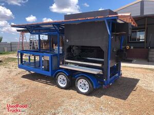 High-Capacity Mobile Barbecue Rotary Grill Rotisserie Smoker Trailer.